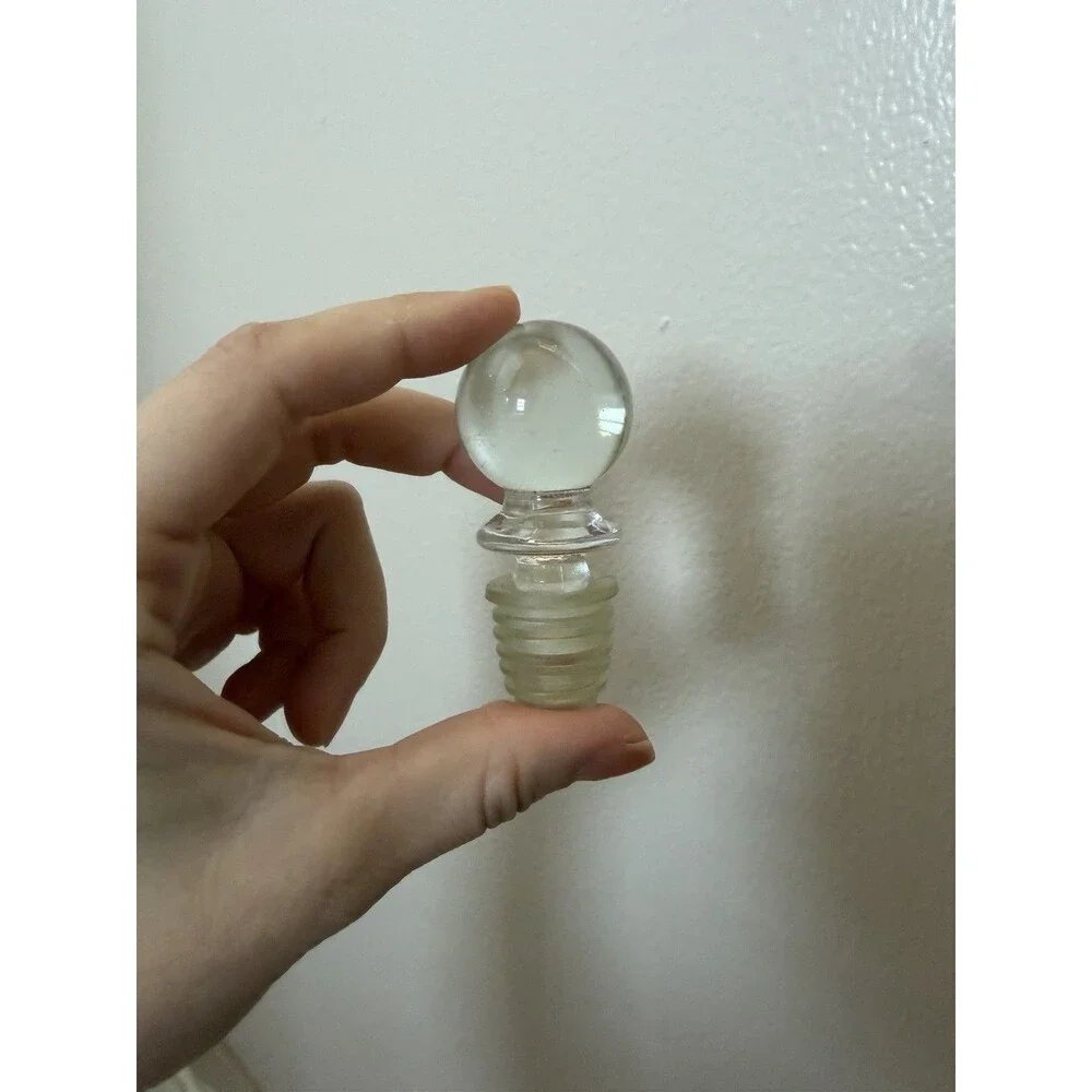 Clear Glass Knob Bottle Stopper with rubber seal -11/16'' to 13/16'' opening